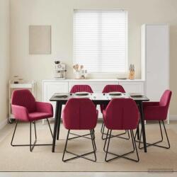 vidaXL Scaune de dining 4 pcs Catifea Rosu Vin 55 x 50 x 84 cm GartenMobel Dekor (3428377)