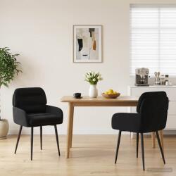 vidaXL Scaune de dining 2 pcs Catifea Negru 59 x 59, 5 x 90 cm GartenMobel Dekor (42034312)