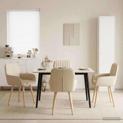 vidaXL Scaune de dining 4 pcs Tesatura Crem 56, 5 x 50 x 87, 5 cm GartenMobel Dekor (3428199)