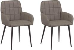 vidaXL Scaune de dining 2 pcs Piele artificiala Gri 57 x 50 x 85 cm GartenMobel Dekor (42034283)