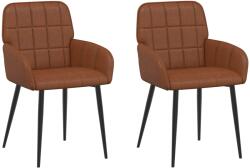 vidaXL Scaune de dining 2 pcs Piele artificiala Maro 57 x 50 x 85 cm GartenMobel Dekor (42034282)
