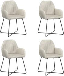 vidaXL Scaune de dining 4 pcs Catifea Crem 55 x 50 x 84 cm GartenMobel Dekor (3428379)