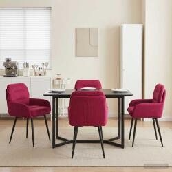 vidaXL Scaune de dining 4 pcs Catifea Rosu Vin 59 x 59, 5 x 90 cm GartenMobel Dekor (3428241)