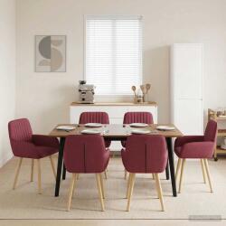 vidaXL Scaune de dining 6 pcs Tesatura Rosu Vin 56, 5 x 50 x 87, 5 cm GartenMobel Dekor (3428204)