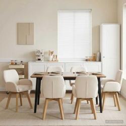 vidaXL Scaune de dining rotative 6 pcs Bouclé Crem 54 x 58 x 87 cm GartenMobel Dekor (3428290)
