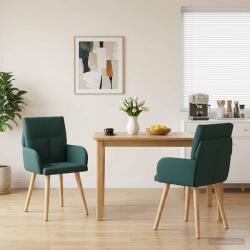 vidaXL Scaune de dining 2 pcs Tesatura Verde închis 60 x 56 x 96 cm GartenMobel Dekor (42034362)