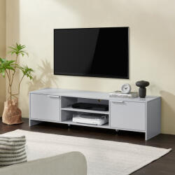 [en. casa] Comoda TV Stevns gri deschis, 145 cm, cu 2 usi si rafturi (83895984)