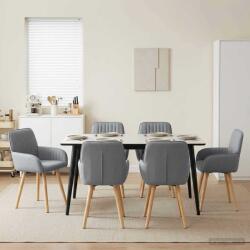 vidaXL Scaune de dining 6 pcs Tesatura Gri deschis 56, 5 x 50 x 87, 5 cm GartenMobel Dekor (3428201)