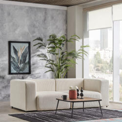 [en. casa] Canapea 2 locuri Suldal din cord bej, modulara, pentru living (87537681) Canapea