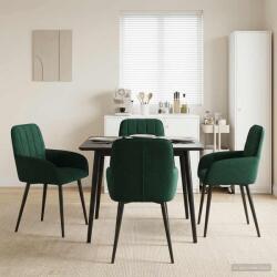 vidaXL Scaune de dining 4 pcs Catifea Verde închis 57 x 50 x 85 cm GartenMobel Dekor (3428167)