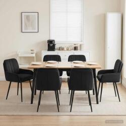 vidaXL Scaune de dining 6 pcs Catifea Negru 59 x 59, 5 x 90 cm GartenMobel Dekor (3428252)