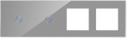 Luxion Panou 2 Intrerupatoare Simple cu Touch si 2 Prize Din Sticla LUXION SmartElectro IntelligentHouse (LX-GP1100GY-FL)