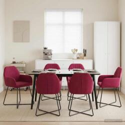 vidaXL Scaune de dining 6 pcs Catifea Rosu Vin 55 x 50 x 84 cm GartenMobel Dekor (3428387)