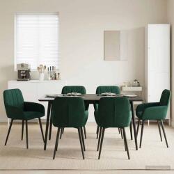 vidaXL Scaune de dining 6 pcs Catifea Verde închis 57 x 50 x 85 cm GartenMobel Dekor (3428177)