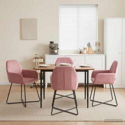 vidaXL Scaune de dining 4 pcs Catifea Roz 55 x 50 x 84 cm GartenMobel Dekor (3428376)