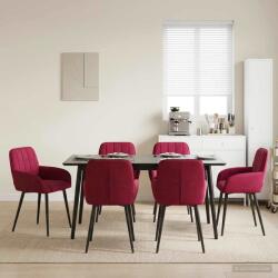 vidaXL Scaune de dining 6 pcs Catifea Rosu Vin 57 x 50 x 85 cm GartenMobel Dekor (3428179)