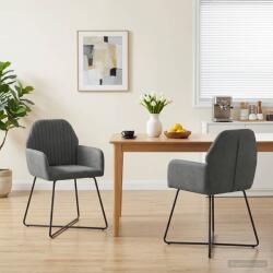 vidaXL Scaune de dining 2 pcs Catifea Gri închis 55 x 50 x 84 cm GartenMobel Dekor (42034367)