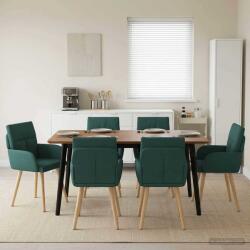 vidaXL Scaune de dining 6 pcs Tesatura Verde închis 60 x 56 x 96 cm GartenMobel Dekor (3428369)