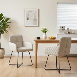 vidaXL Scaune de dining 2 pcs Catifea Crem 59 x 56, 5 x 86 cm GartenMobel Dekor (42034299)