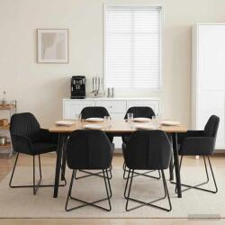 vidaXL Scaune de dining 6 pcs Catifea Negru 55 x 50 x 84 cm GartenMobel Dekor (3428388)