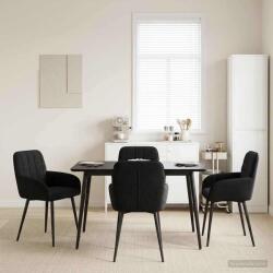 vidaXL Scaune de dining 4 pcs Catifea Negru 57 x 50 x 85 cm GartenMobel Dekor (3428170)
