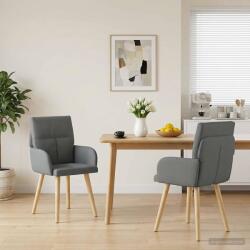 vidaXL Scaune de dining 2 pcs Tesatura Gri închis 60 x 56 x 96 cm GartenMobel Dekor (42034359)