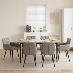 vidaXL Scaune de dining 6 pcs Piele Suedata Sintetica Gri deschis GartenMobel Dekor (3428234)
