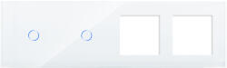 Luxion Panou 2 Intrerupatoare Simple cu Touch si 2 Prize Din Sticla LUXION SmartElectro IntelligentHouse (LX-GP1100W-FL)
