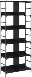 vidaXL Raft pentru carti Stejar negru 78, 5 x 33 x 188, 5 cm metal PB GartenMobel Dekor (8010897) Biblioteca