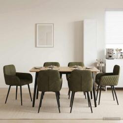 vidaXL Scaune de dining 6 pcs Piele Suedata Sintetica Verde Army GartenMobel Dekor (3428236)