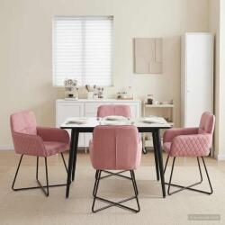 vidaXL Scaune de dining 4 pcs Catifea Roz 59 x 56, 5 x 86 cm GartenMobel Dekor (3428212)