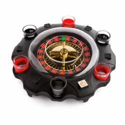  Joc de baut Ruleta Electronica cu 6 pahare shot, 2 bile metalice, 27 cm, Acril si Sticla, Joc Interactiv pentru Petreceri