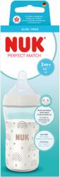 Nuk Biberon sticla cu tetina din silicon Perfect Match, flux M, 3 luni+, 230 ml, Nuk
