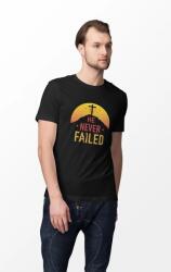 D&B Férfi/Unisex Póló ST00187 He Never Failed Fekete-Méret M (ST00187HeNeverFailedBlackM)