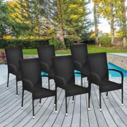  Catini Paris kerti rattan szék szett, 6 db, ZA232821