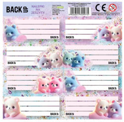 DERFORM BackUp 8 db-os füzetcímke - Pastel Teddy Bear - kétféle (NNZB8A23) (NNZB8A23) - gyerekjatekbolt