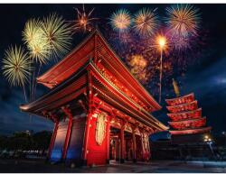 Media Öntapadó és mosható falfestmény City60 Tokyo Temple éjjel, 400 x 250 cm (FOTOTAP8484)