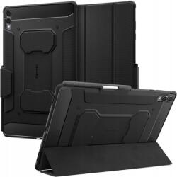 Spigen Rugged Armor Pro tok Samsung Galaxy Tab S11 Ultra 14.6-hoz, hibrid PC+TPU, fedéllel és állvány funkcióval, ceruza tartóval, Air Cushion védelemmel, mágneses záródással, fekete (ACS10150)