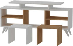  Hanah Home TV Unit White Teak Kutay - White, Teak