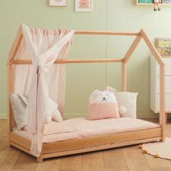 Italbaby Patut pentru bebeluși Italbaby - Nanan Montessori, cu barieră, Natural (180337145506551)