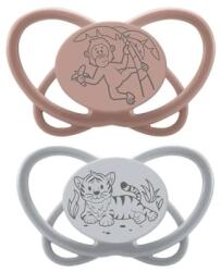 Nip Suzetă pentru bebeluși NIP Green - My Butterfly, 5-18 luni, 2 bucăți, maimuță/tigru (4000821426832)
