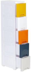 ModernHOME PJJCBS0019-05B Mobil gyermekpolc, kerekes, 5 fiókkal