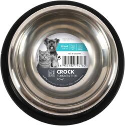 M-PETS Crock NEW Rozsdamentes acél tál gumival, S, 0, 355 l