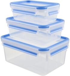 Tefal Set de 3 caserole MasterSeal Plastic K3028912, închidere etanş, 0.55 / 1 / 2.3 L, plastic, transparent (K3028912)
