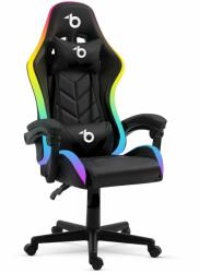 Bemada RGB LED-es gamer szék - karfával, párnával - fekete (GLO-BMD1115BK)