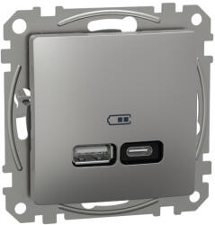 Schneider Electric Priza USB PD tip A+C 21W Schneider Sedna aluminiu SDD113405 (SDD113405)