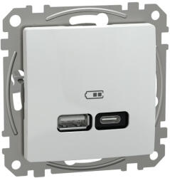 Schneider Electric Priza USB PD tip A+C 21W Schneider Sedna alb SDD111405 (SDD111405)