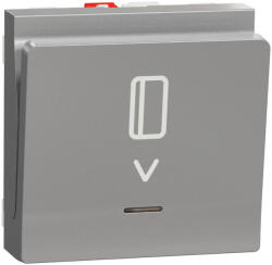 Schneider Electric Intrerupator cu cartela NO NC 2M Schneider Noua Unica aluminiu NU328330 (NU328330)
