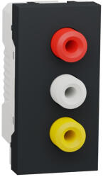 Schneider Electric Priza audio-video RCA 1M Schneider Noua Unica antracit NU343154 (NU343154)
