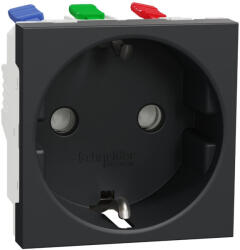 Schneider Electric Priza schuko 2M borne aut Schneider Noua Unica antracit NU305754 (NU305754)